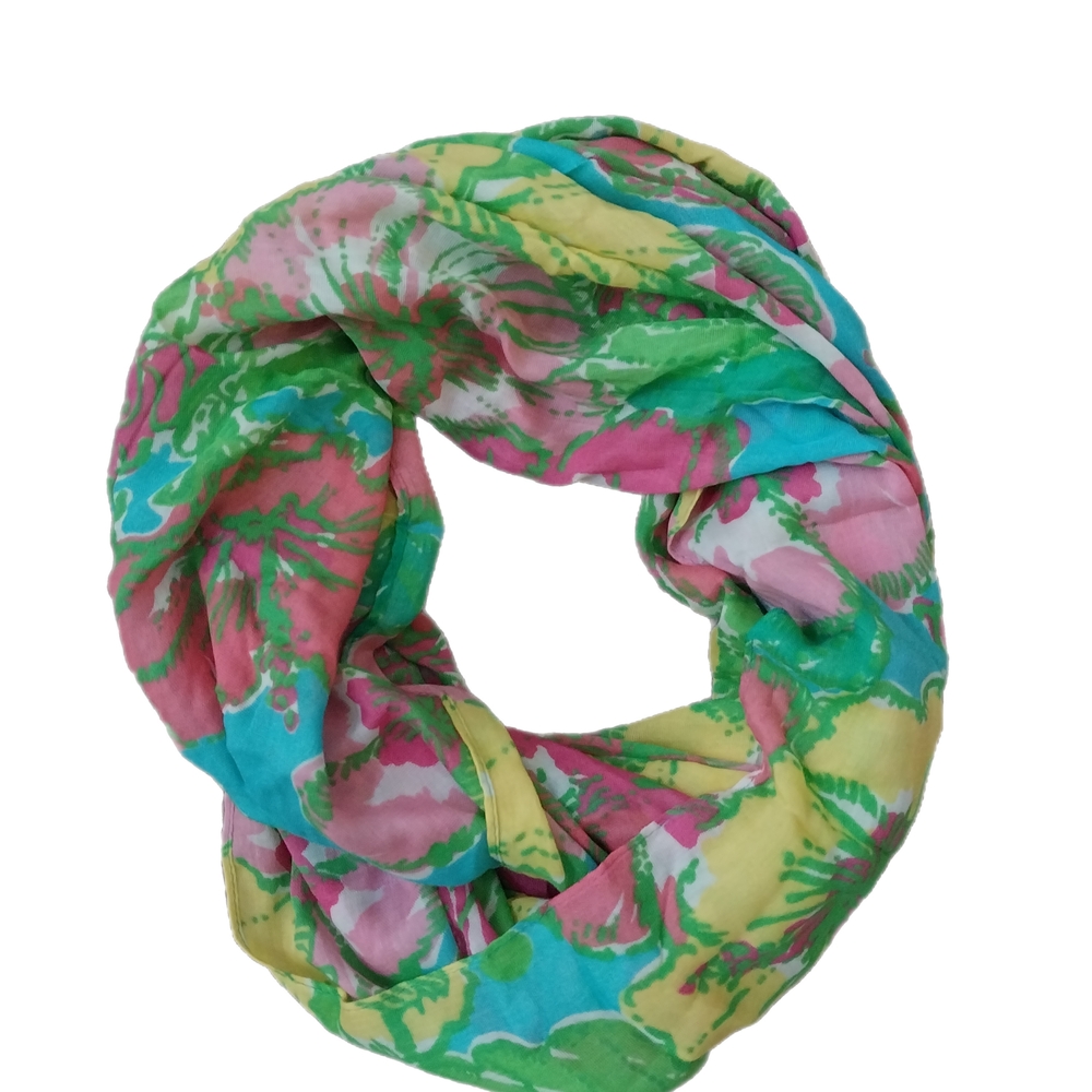 Lilly Pulitzer Pink and Green Scarf Vibrant Wrap